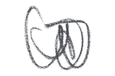 Koyu gri kalem darbeleri beyaz arkaplanda izole.