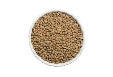 Seramik bir tencerede kırmızı mercimek