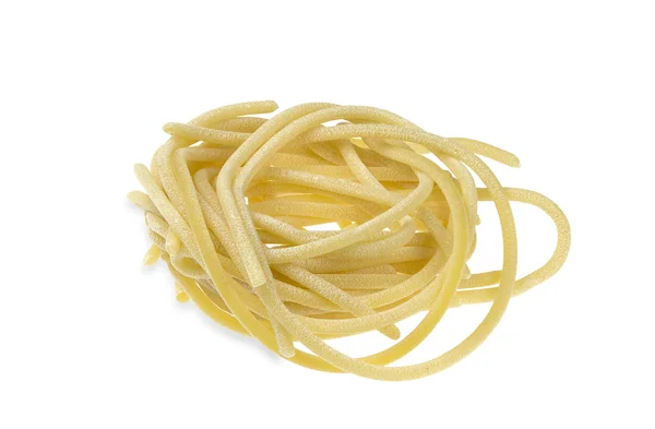 Pici Spaghetti auf Weiß — Stockfoto