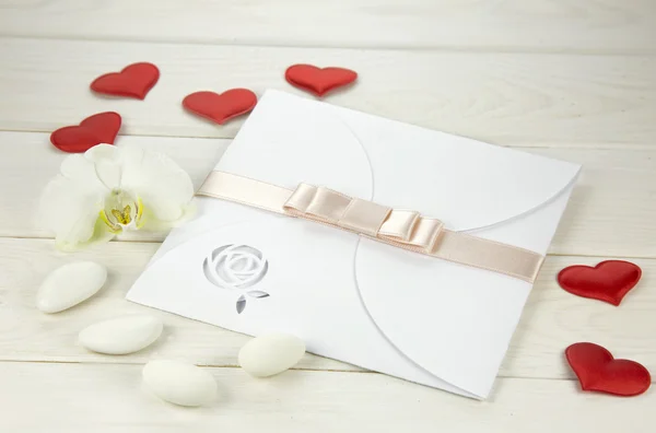 Tarjeta de boda con confeti — Foto de Stock