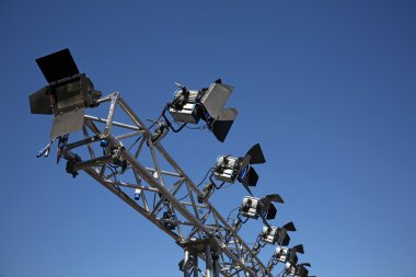 Spot light system on blue background