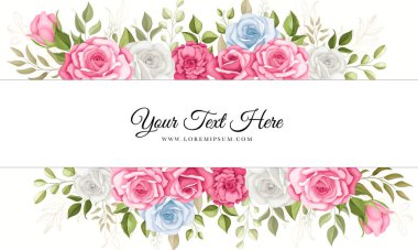 Zarif pankart ve arkaplan çiçek şablonu