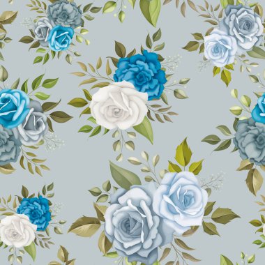 Kusursuz desenli çiçekler, güzel çiçekler ve yapraklar.