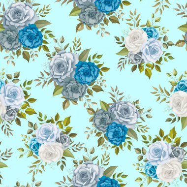 Kusursuz desenli çiçekler, güzel çiçekler ve yapraklar.