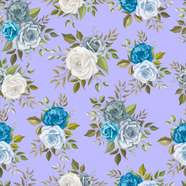 Kusursuz desenli çiçekler, güzel çiçekler ve yapraklar.