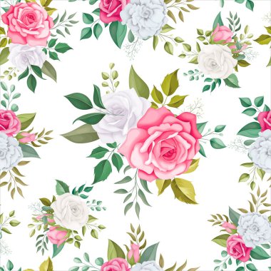 Lüks ve zarif, pürüzsüz desenli çiçek deseni.