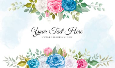 Zarif pankart ve arkaplan çiçek şablonu