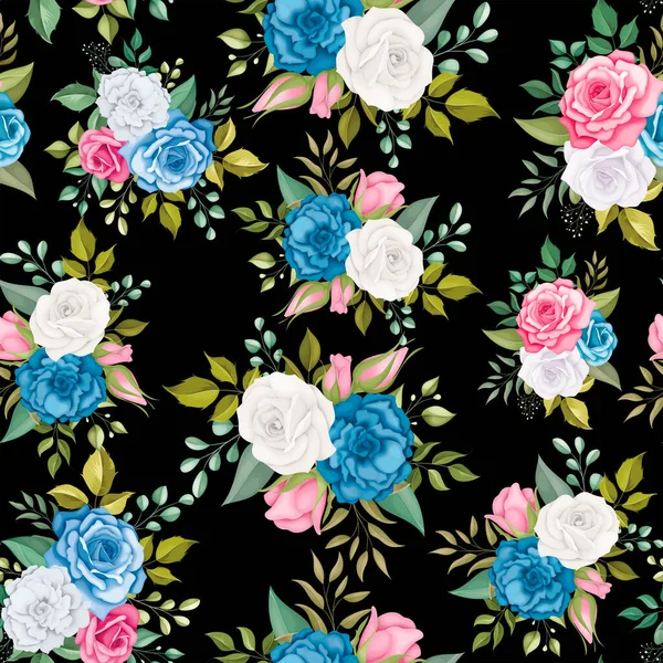Diseño Floral Lujo Elegante Patrón Sin Costuras — Vector de stock