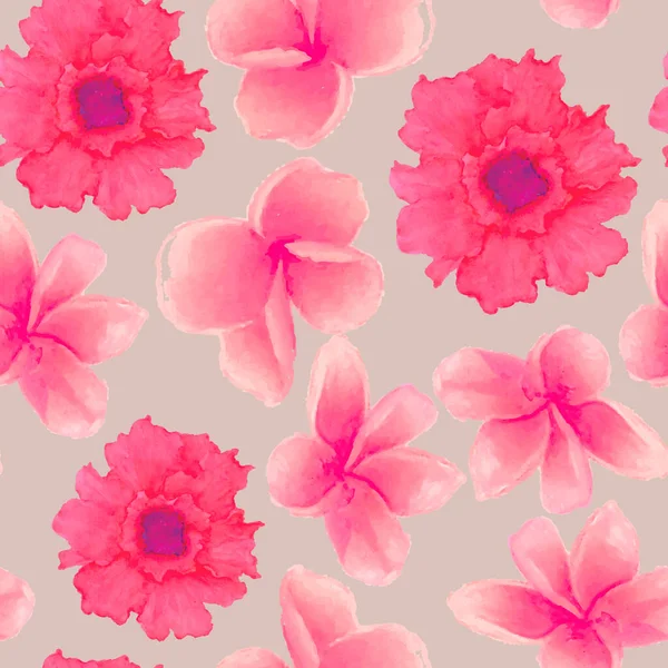 Belle Fleur Aquarelle Motif Sans Couture — Image vectorielle