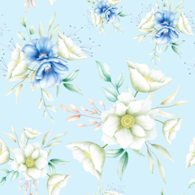 Güzel suluboya çiçek pürüzsüz desen