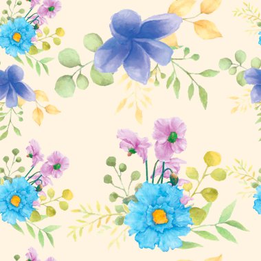 Güzel suluboya çiçek pürüzsüz desen