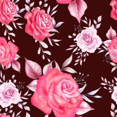 Güzel suluboya gül deseni