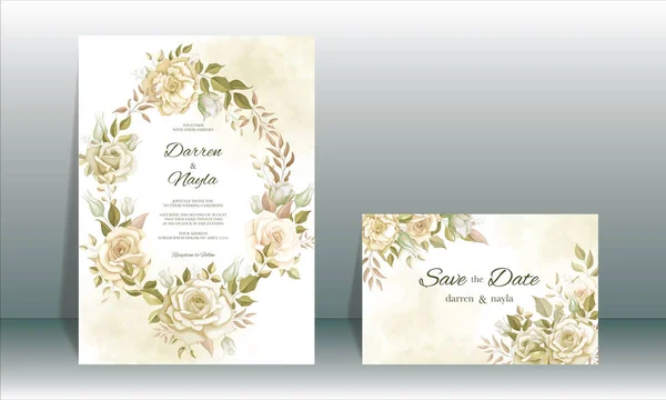 Vorlage Für Romantische Hochzeitseinladungskarten — Stockvektor