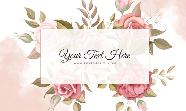 ロマンチックなバラとエレガントな花の背景 — ストックベクタ