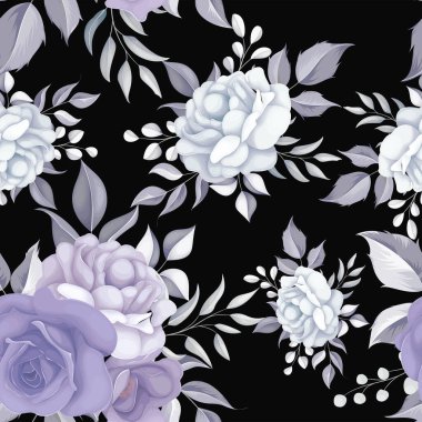Mor çiçekli güzel, pürüzsüz desen