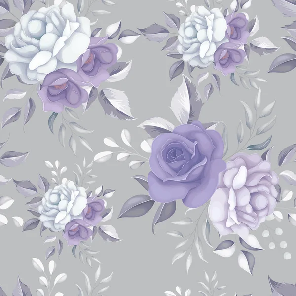 Цветочный Узор Фиолетовыми Цветками — стоковый вектор
