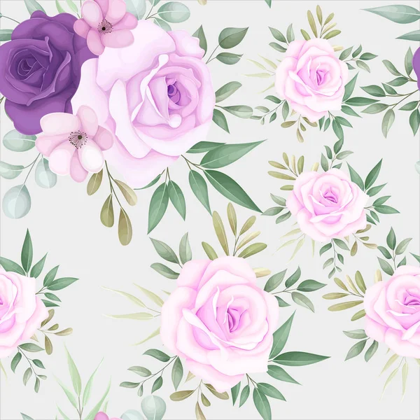 Élégant Motif Floral Sans Couture Avec Belle Décoration Florale — Image vectorielle