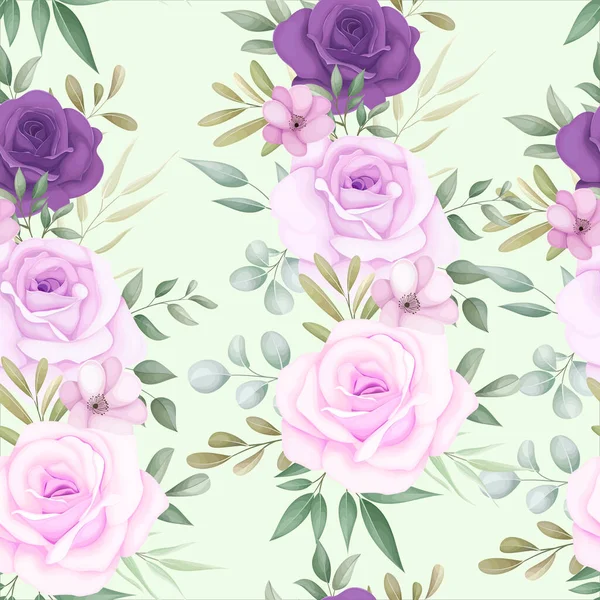 Elegante Bloemen Naadloze Patroon Met Mooie Bloem Decoratie — Stockvector