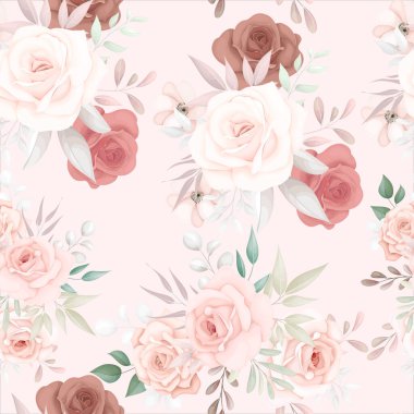 Güzel, yumuşak, dikişsiz çiçek deseni