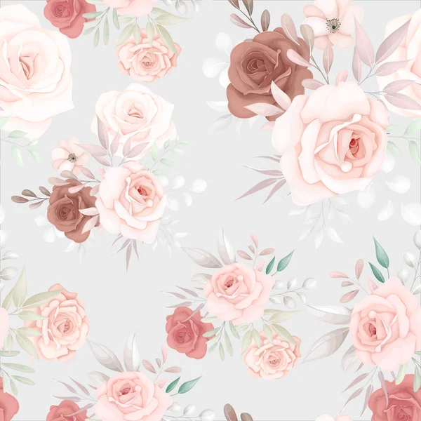 Beau Motif Floral Sans Couture Doux — Image vectorielle