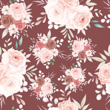 Güzel, yumuşak, dikişsiz çiçek deseni