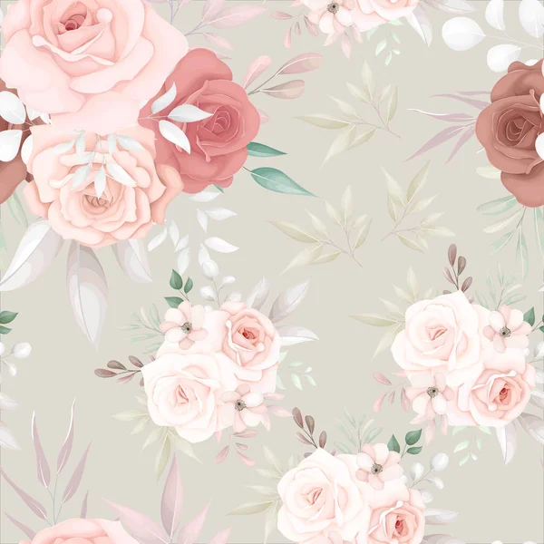 Beau Motif Floral Sans Couture Doux — Image vectorielle