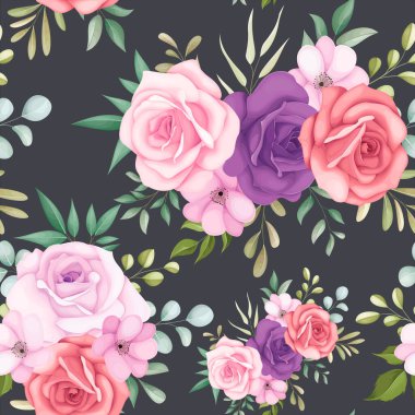 Yumuşak çiçekli güzel, pürüzsüz desen