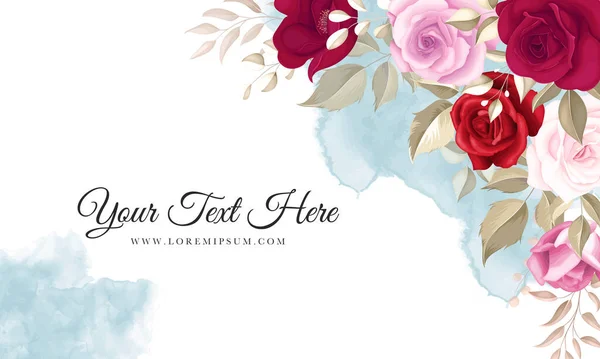 Elegant Floral Background Beautiful Maroon Roses — Image vectorielle