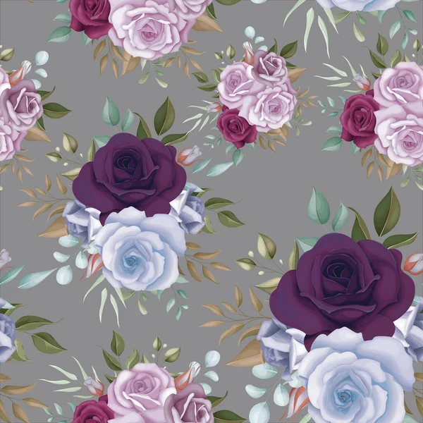 Elegante Bloemen Naadloze Patroon Met Mooie Bloemen Ornamenten — Stockvector