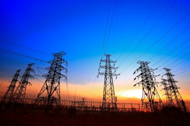 Electrical towers, power equipment clipart