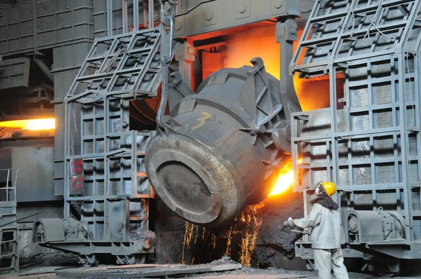 Metal smelting casting ,In the steel mill