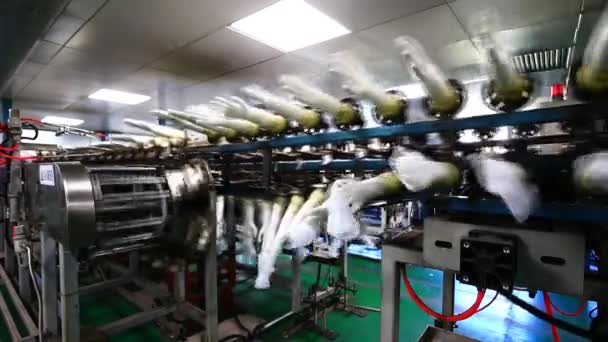 Výrobna Rukavic Rotační Stroje — Stock video