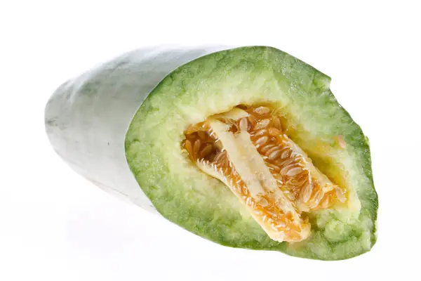 Melon Pada Latar Belakang Putih Ditembak Dari Jarak Dekat — Stok Foto