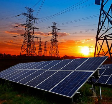 Güneş panelleri ve pilonlar, yeşil çevre koruması