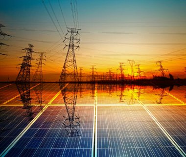 Güneş panelleri ve pilonlar, yeşil çevre koruması