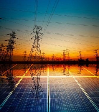 Güneş panelleri ve pilonlar, yeşil çevre koruması