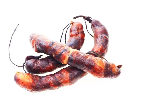 Saucisses Sur Fond Blanc — Photo