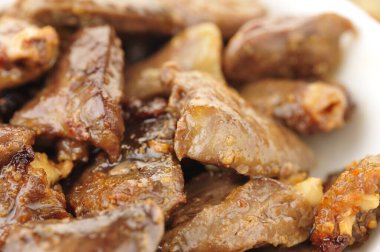 Izgara tavuk kalbi, çok taze.