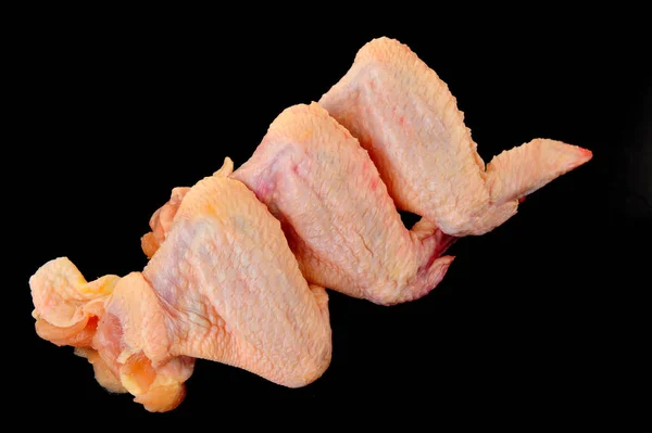 Csirkeszárnyak Fekete Alapon — Stock Fotó