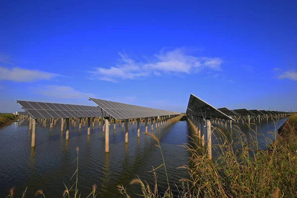Paneles Solares Conservación Energía Equipos Industriales — Foto de Stock