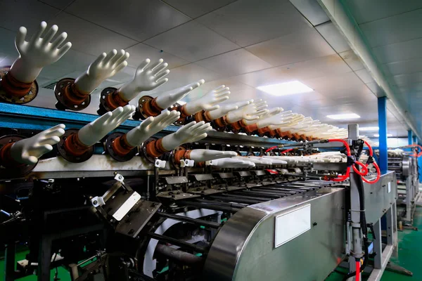 Gloves Factory Production Workshop Mechanical Equipment — Zdjęcie stockowe
