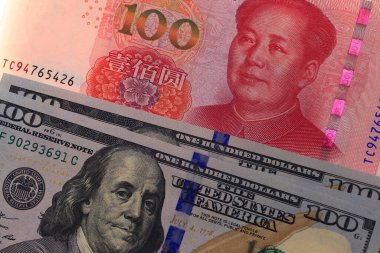USD vs RMB, yakın plan resimler