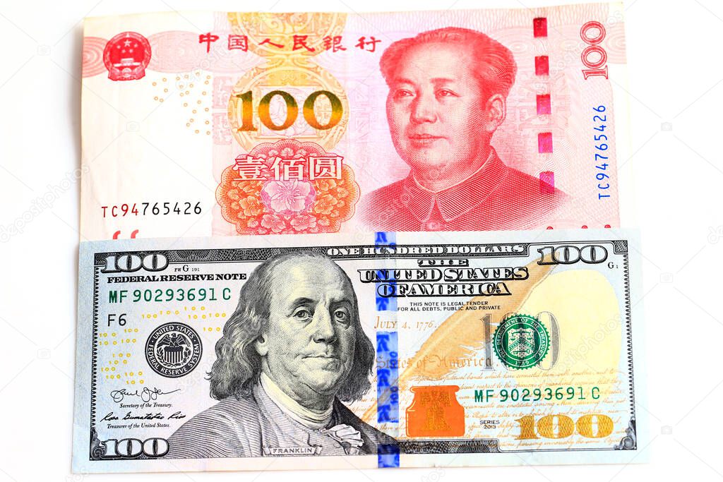 USD vs RMB,Close-up pictures