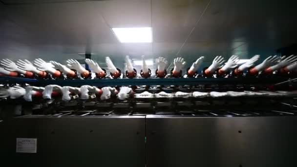 Handschoenen Fabriek Productie Werkplaats Roterende Machines — Stockvideo