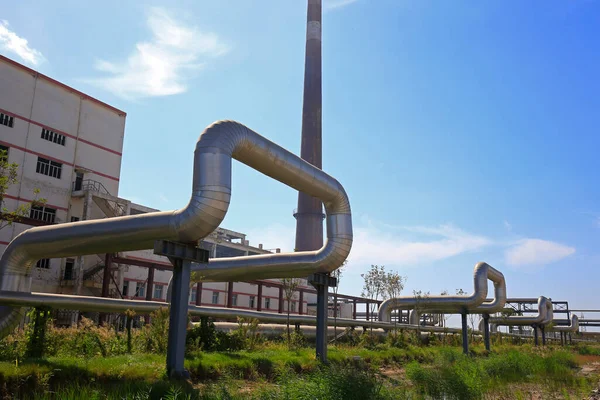 Industrielle Rohrleitungsausrüstung Der Fabrik — Stockfoto