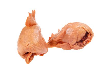 Beyaz arka planda tavuk kafası