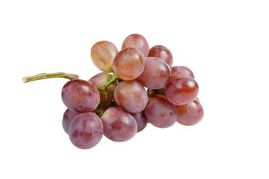 Beyaz arkaplanda üzümler, yakın mesafeden çekilmiş..
