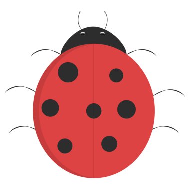 Çizgi film uğur böceği, üzerinde beyaz adam izole resimli uğur böceği