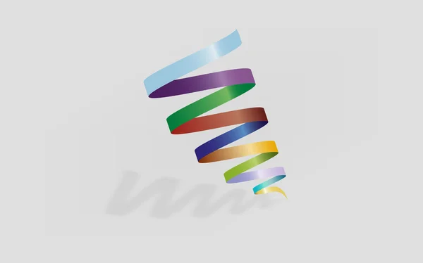 Extraire l'élément de logo en spirale. Forme tornade colorée. Gradients colorés sur spirale avec ombre et réflexion . — Image vectorielle