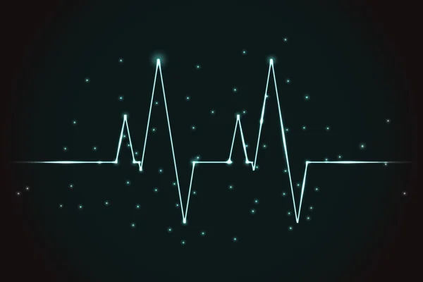 Plazma tarzı Ekg grafiği. Parlak elektro kardiyo Gram ile neon satırları olarak parıldıyor. Parlak çizgiler şeklinde Ekg grafiği.